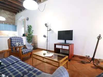 Una televisión o centro de entretenimiento en Loft renovado en el centro de Sant Feliu, 2 habitaciones, cerca de la playa - ES-298-42