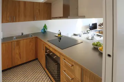 Una cocina o zona de cocina en Apartaments Plaça Del Vi