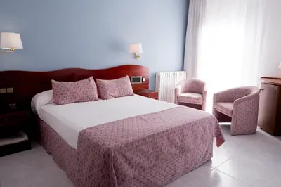 Cama o camas de una habitación en Hotel Plaça