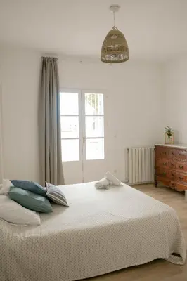 Cama o camas de una habitación en Villa Sa Caleta
