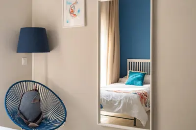 Cama o camas de una habitación en Hotel Aubí
