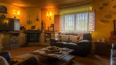Zona de estar de Hotel Mas Rabiol -Emporda-Only Adults-Eco Hotel