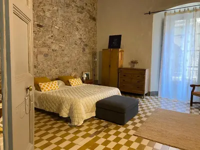 Cama o camas de una habitación en Allotjament Barri Vell Girona
