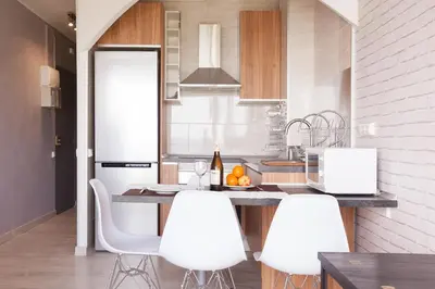 Una cocina o zona de cocina en Apartment Beach Front Sant Pol