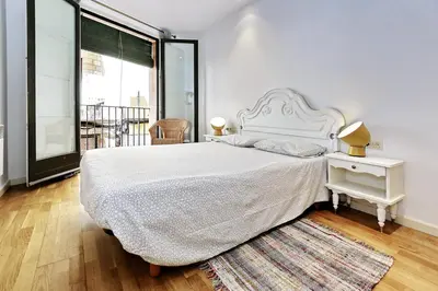 Cama o camas de una habitación en Apartament Sant Feliu