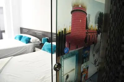Cama o camas de una habitación en Bed&Breakfast 10 GIRONA