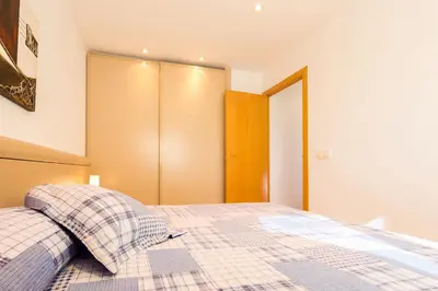 Cama o camas de una habitación en Malgrat de Mar Blvd Seaview Apartment