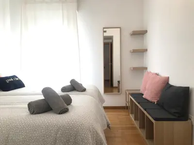 Cama o camas de una habitación en Lets Holidays BEACH APARTMENT 3 in TOSSA DE MAR