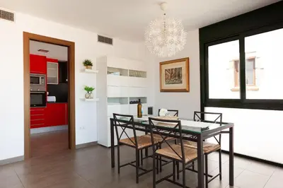 Una cocina o zona de cocina en Lets Holidays AMAZING TRIPLEX SEA VIEWS in TOSSA