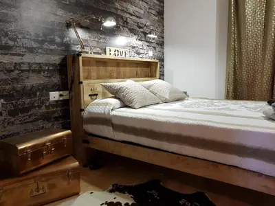 Cama o camas de una habitación en Apartment Beach Front Canet