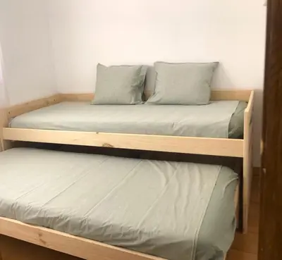 Cama o camas de una habitación en Apartamento con Jardín Platja d'Aro