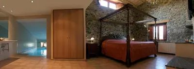 Cama o camas de una habitación en Mas la Casassa