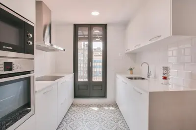 Una cocina o zona de cocina en Flateli Rambla 5 2-1