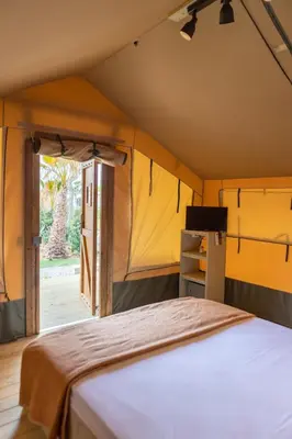 Cama o camas de una habitación en Camping Del Mar