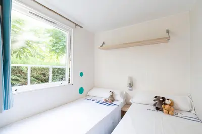Cama o camas de una habitación en Camping Del Mar