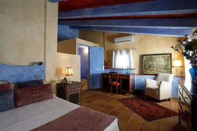 Cama o camas de una habitación en Hostal Blau