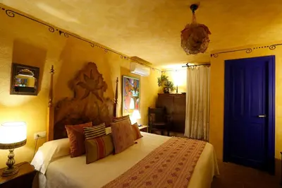Cama o camas de una habitación en Hostal Blau