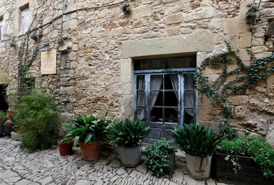 Jardín al aire libre en Hostal Blau