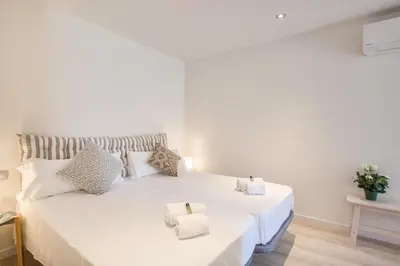 Cama o camas de una habitación en Flateli Plaça Catalunya 1.1