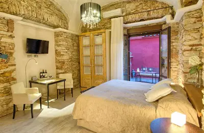 Cama o camas de una habitación en Hotel-Spa Classic Begur