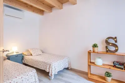 Cama o camas de una habitación en Lets Holidays FISHERMAN HOUSE IN OLD TOWN of TOSSA DE MAR