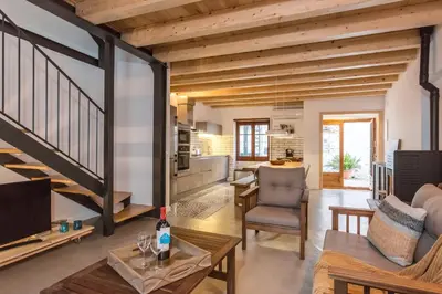 Zona de estar de Lets Holidays FISHERMAN HOUSE IN OLD TOWN of TOSSA DE MAR