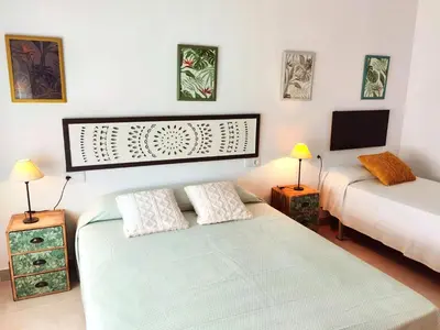 Cama o camas de una habitación en Hostal Noray