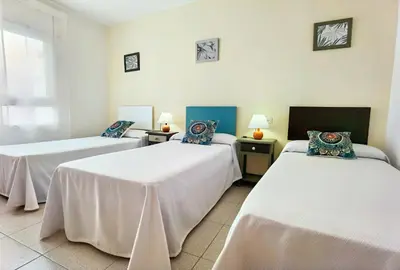 Cama o camas de una habitación en Hostal Noray