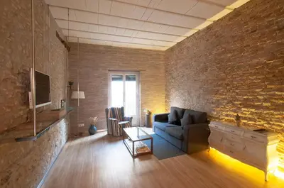 Zona de estar de Onyar apartments Rambla de la llibertat 27