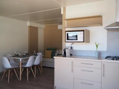 Una cocina o zona de cocina en Camping Resort-Bungalow Park Mas Patoxas