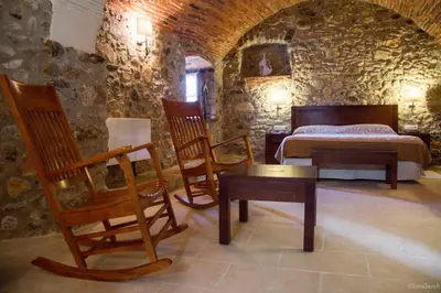 Cama o camas de una habitación en Hotel Mas 1670 - Adults Only