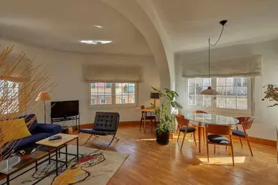 Una televisión o centro de entretenimiento en Apartamento Santa Clara, Girona