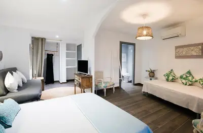 Cama o camas de una habitación en Hostal Sa Malica