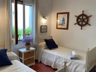 Cama o camas de una habitación en La mejor terraza de Tamariu