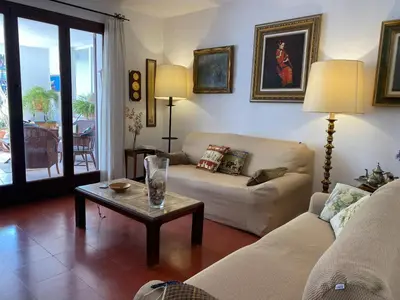 Zona de estar de La mejor terraza de Tamariu