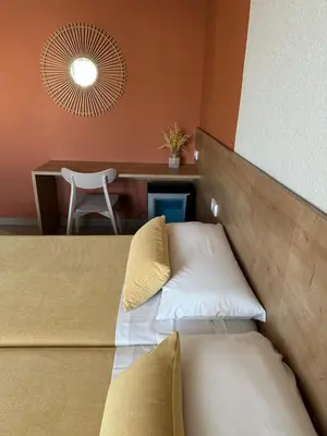 Cama o camas de una habitación en Hostal Barris