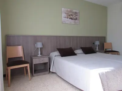 Cama o camas de una habitación en Hostal Can Bassalis