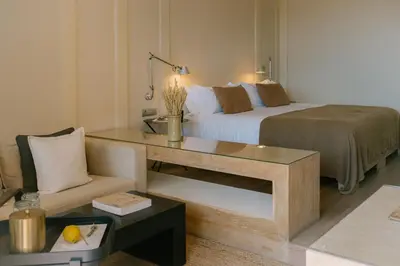 Cama o camas de una habitación en Mas de Torrent Hotel & Spa, Relais & Châteaux