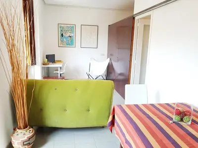 Cama o camas de una habitación en Loft Plaça Sant Josep