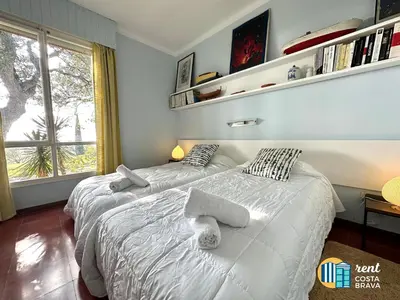Cama o camas de una habitación en Casa Vista Mar en Platja d'Aro
