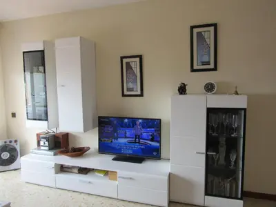 Una televisión o centro de entretenimiento en Apartamento Fanals