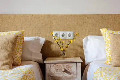 Cama o camas de una habitación en Casa 4Estacions Palamós 3a linia mar Port Marina-Camí de Ronda-pàrquing