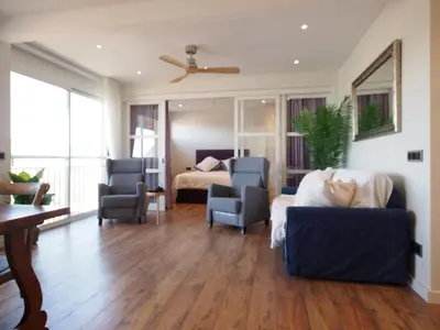 Zona de estar de Seafront Apartment in Palamós