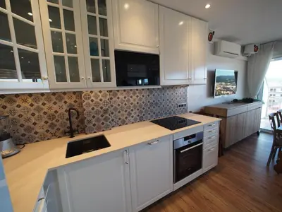 Una cocina o zona de cocina en Seafront Apartment in Palamós