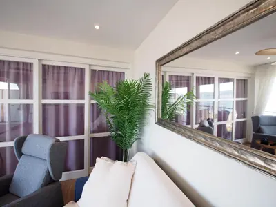 Zona de estar de Seafront Apartment in Palamós
