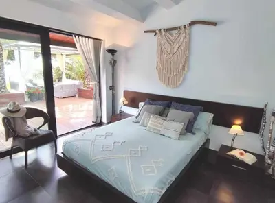 Cama o camas de una habitación en Primera linea, Piscina, Jacuzzi y Playa Privada