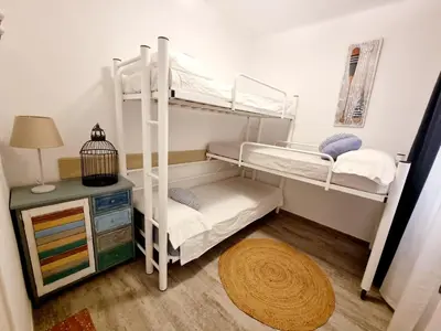 Cama o camas de una habitación en Palamós Apartament Superior Garoina