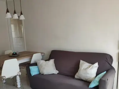 Zona de estar de Apartamento a 150 metros de la playa en la Fosca