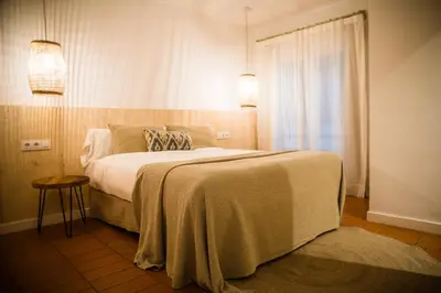 Cama o camas de una habitación en Hostal Ses Negres