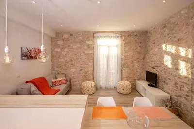 Zona de estar de Apartamento histórico en el Barri Vell, Girona